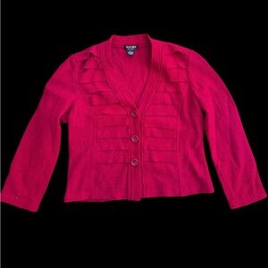 VTG Clothes By Revue Red Cropped Layered 100% Wool Jacket Sz L